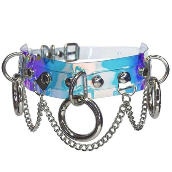 Dolls Kill Jewelry - Technicolor Queen Holographic Choker